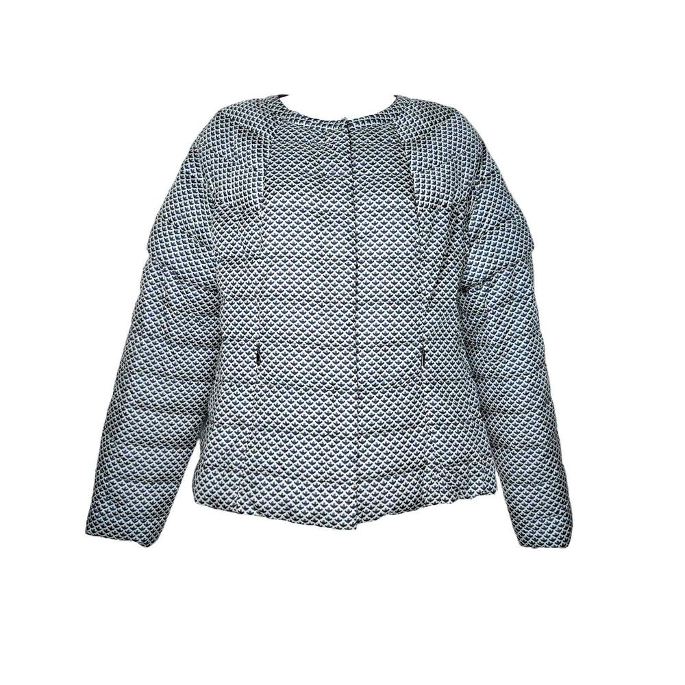 Max Mara Reversible Down Jacket Convertible Sleeves Quilted Puffer 10 Med Lg - Picture 3 of 13